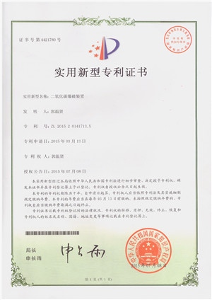 二氧化碳灌装设备专利证书